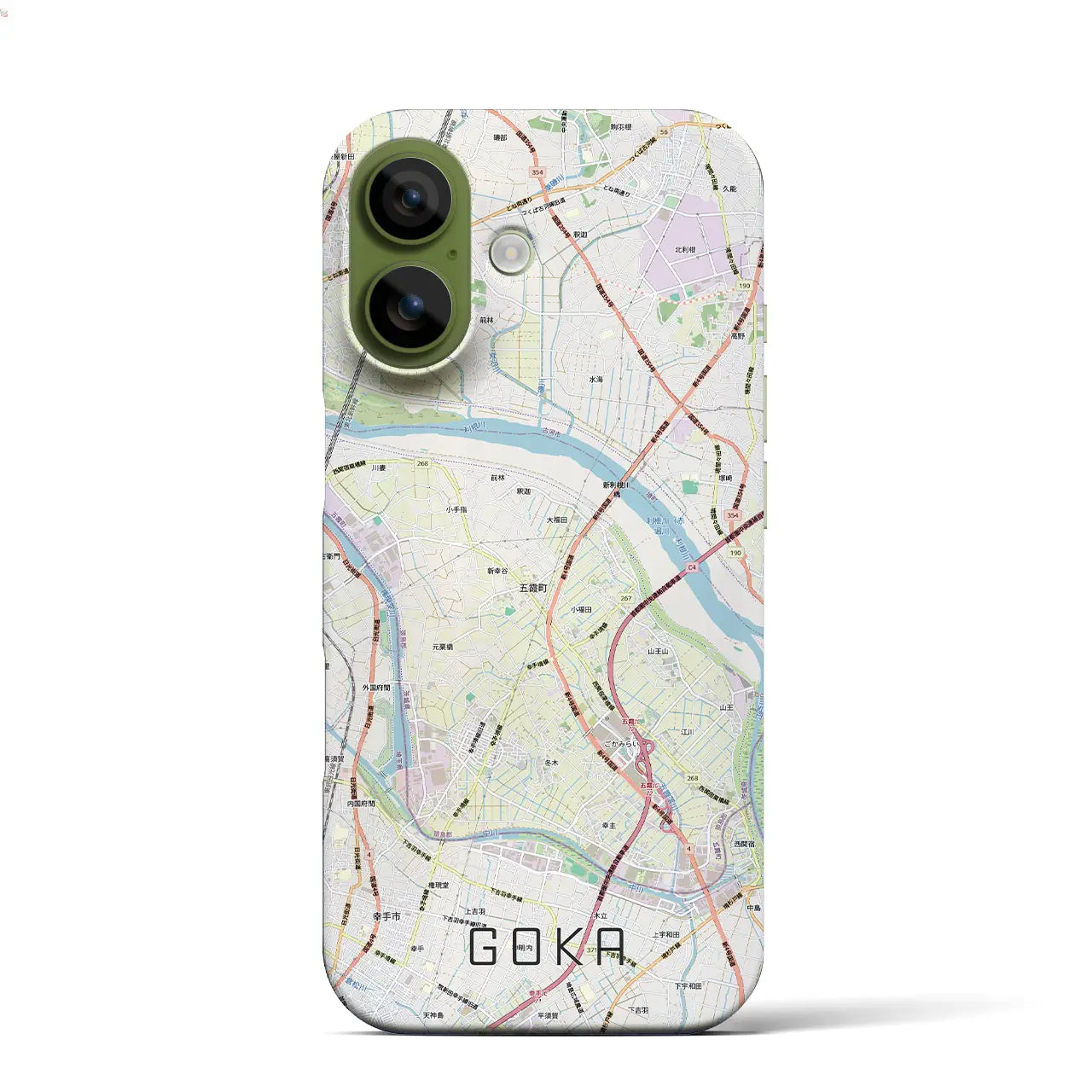 【五霞(茨城県)】地図柄iPhoneケース(バックカバータイプ)