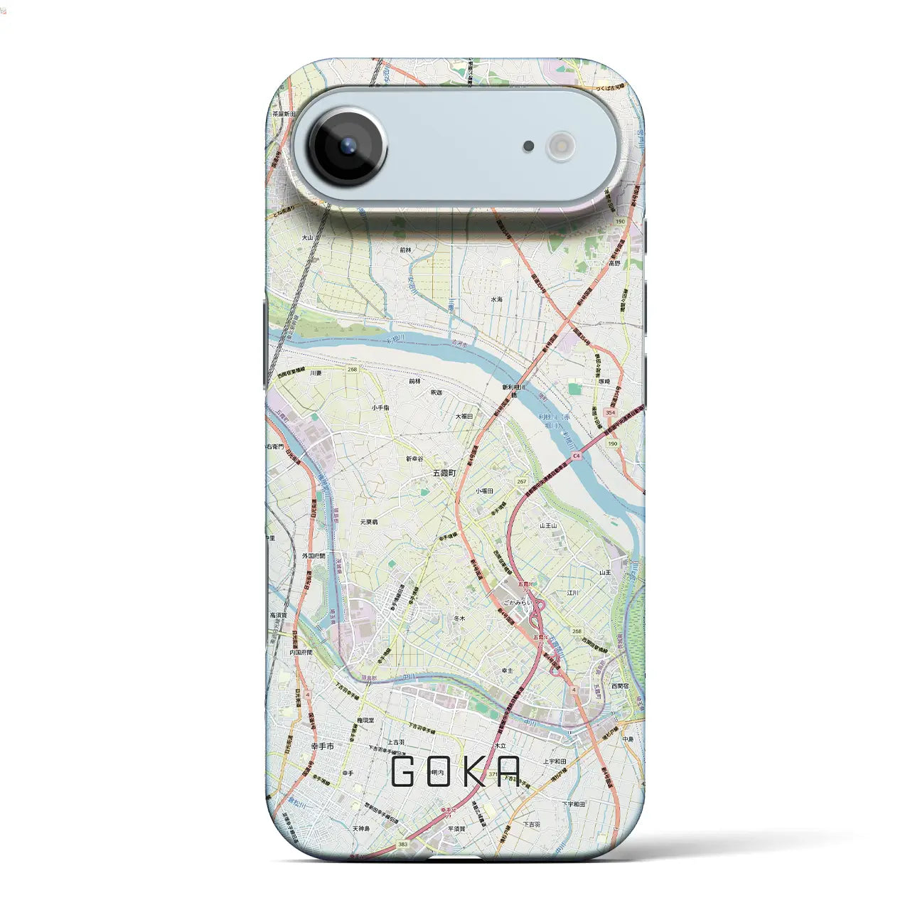 【五霞(茨城県)】地図柄iPhoneケース(バックカバータイプ)