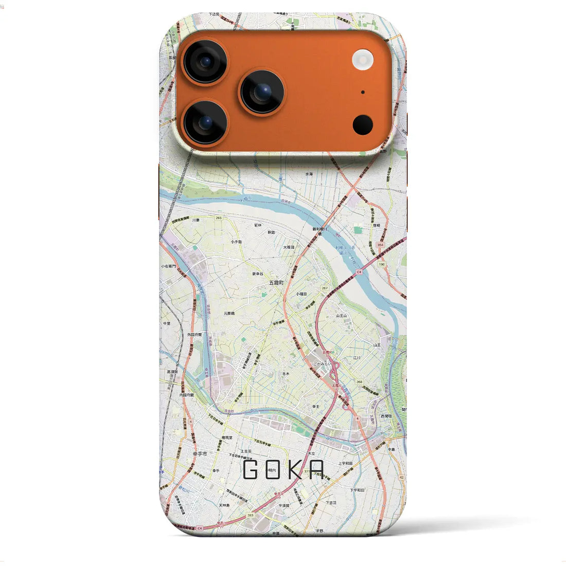 【五霞(茨城県)】地図柄iPhoneケース(バックカバータイプ)ナチュラル・iPhone 17 Pro Max 用