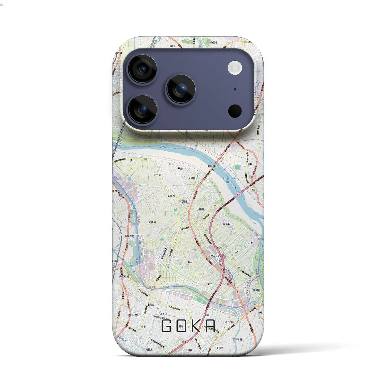 【五霞(茨城県)】地図柄iPhoneケース(バックカバータイプ)