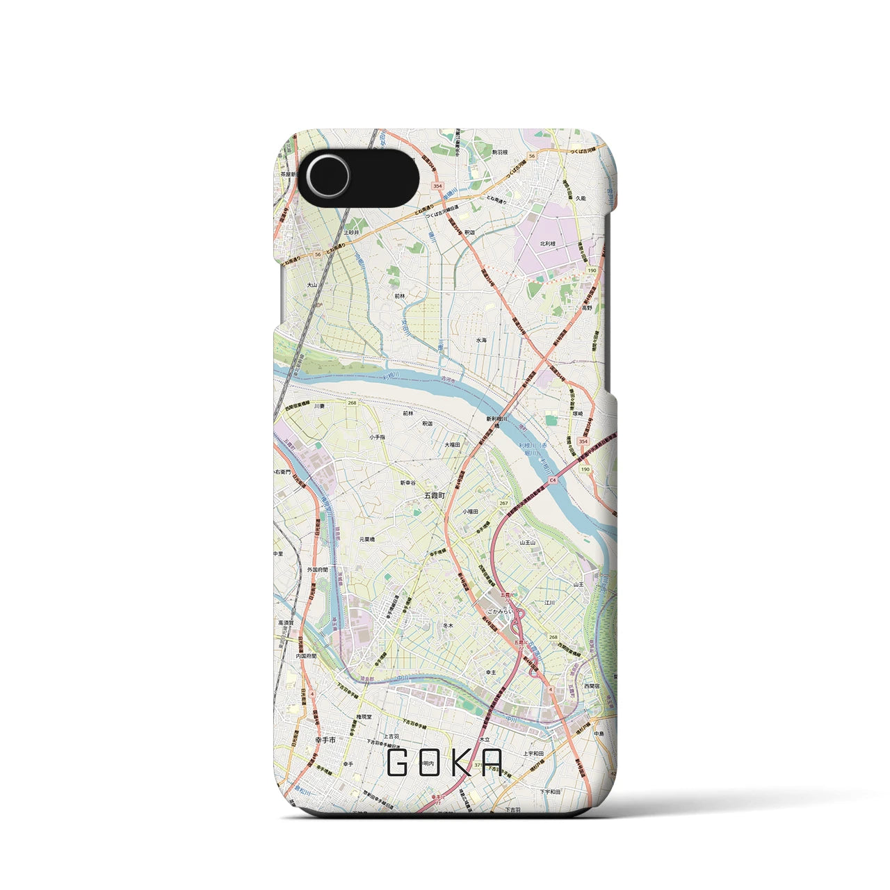 【五霞(茨城県)】地図柄iPhoneケース(バックカバータイプ)