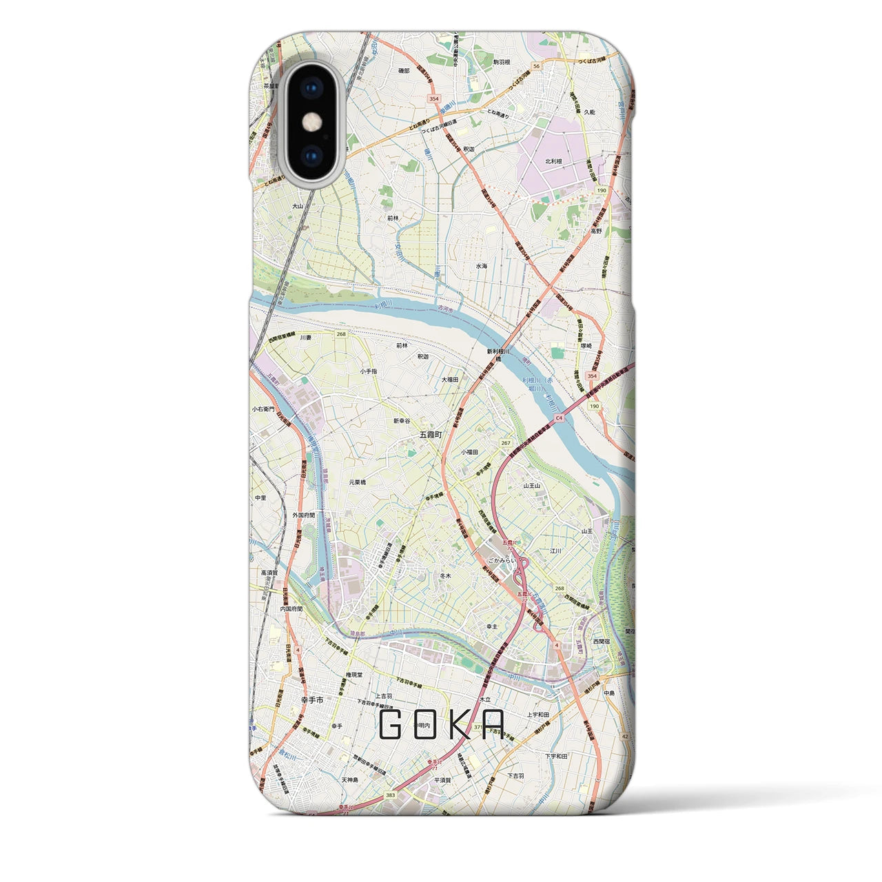 【五霞(茨城県)】地図柄iPhoneケース(バックカバータイプ)