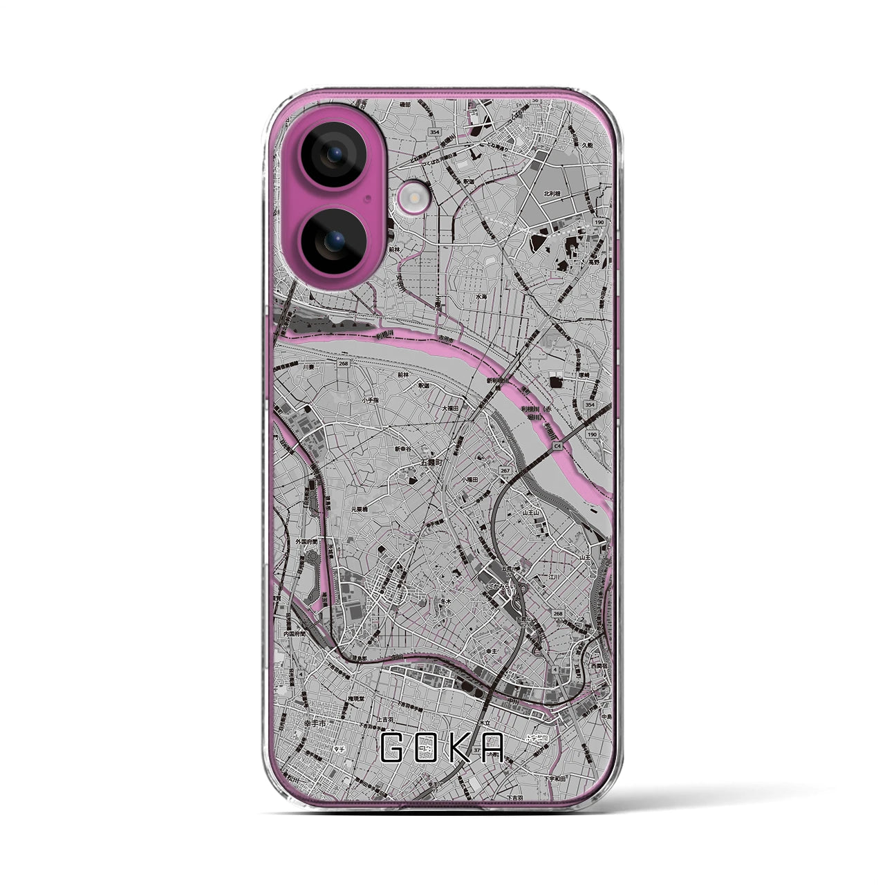 【五霞(茨城県)】地図柄iPhoneケース(クリアタイプ)