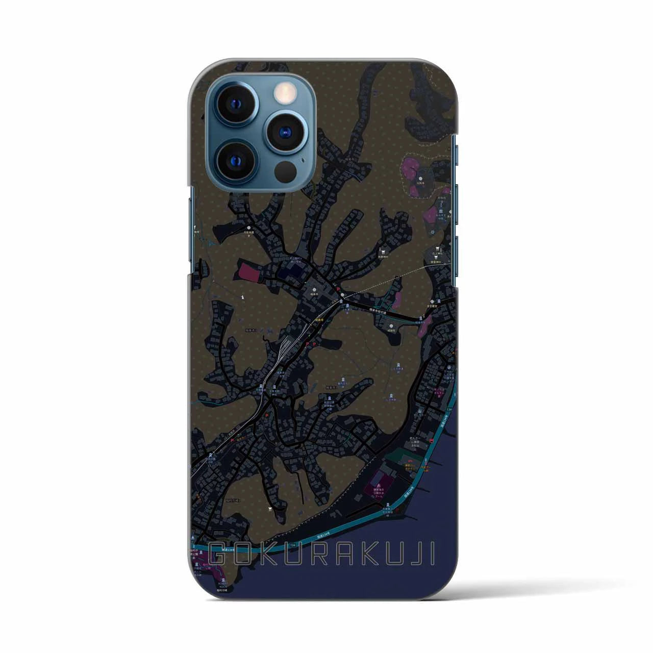 【極楽寺(神奈川県)】地図柄iPhoneケース(バックカバータイプ)