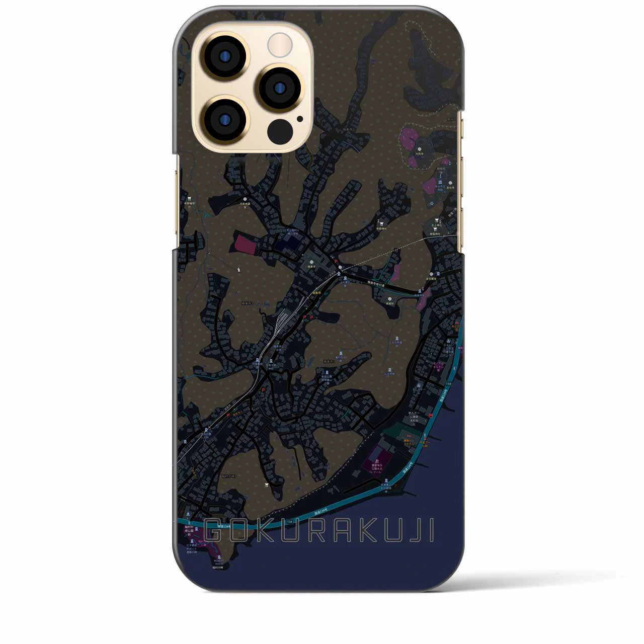 【極楽寺(神奈川県)】地図柄iPhoneケース(バックカバータイプ)
