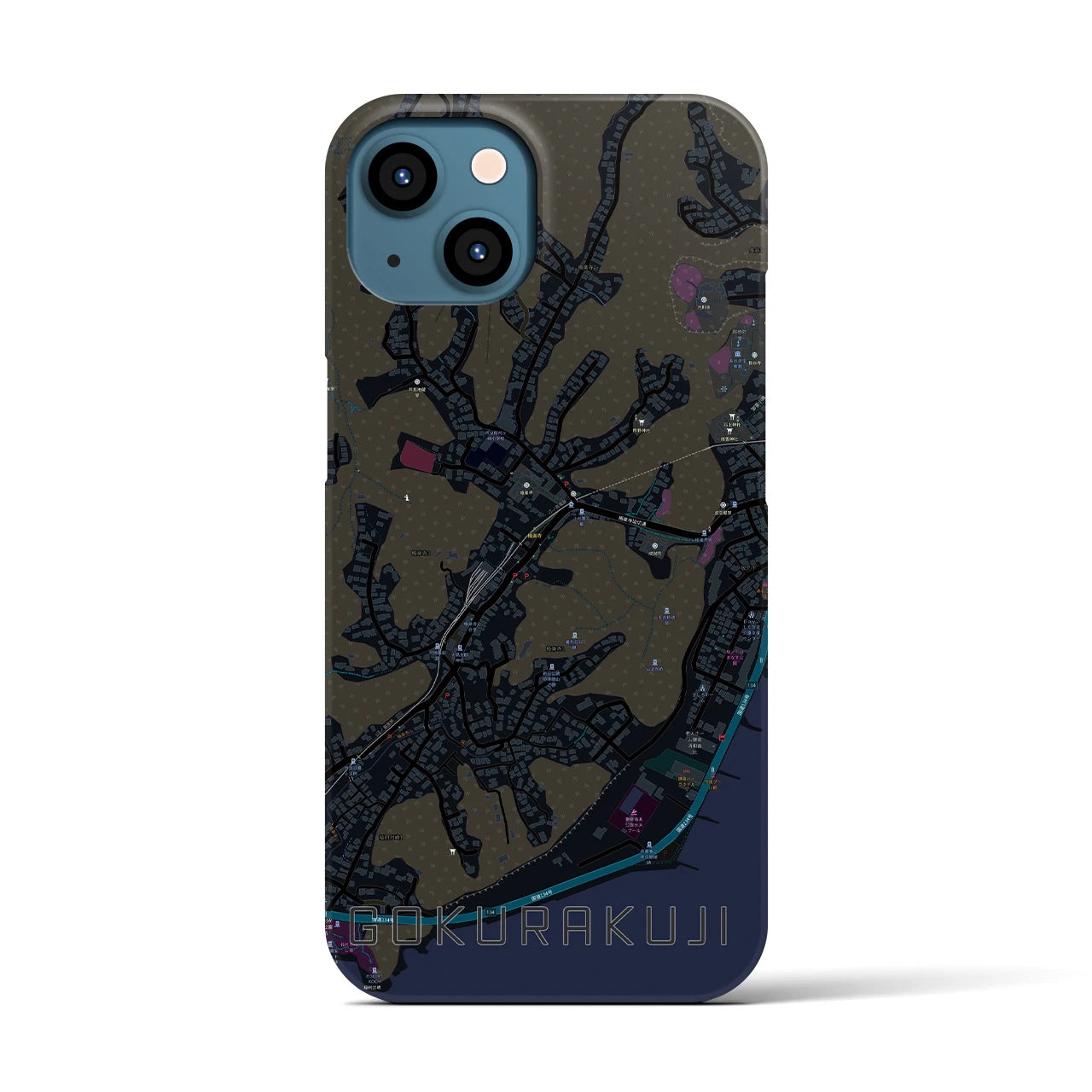 【極楽寺(神奈川県)】地図柄iPhoneケース(バックカバータイプ)