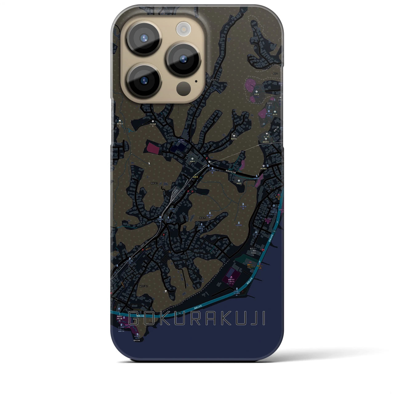 【極楽寺(神奈川県)】地図柄iPhoneケース(バックカバータイプ)