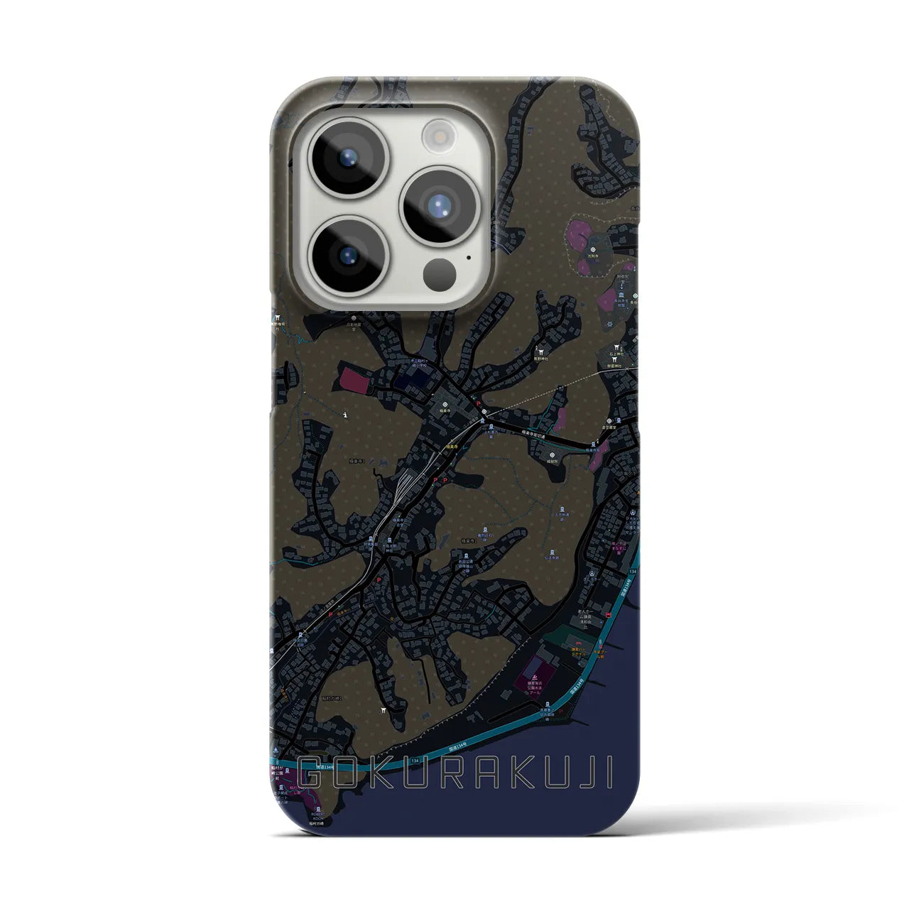 【極楽寺(神奈川県)】地図柄iPhoneケース(バックカバータイプ)