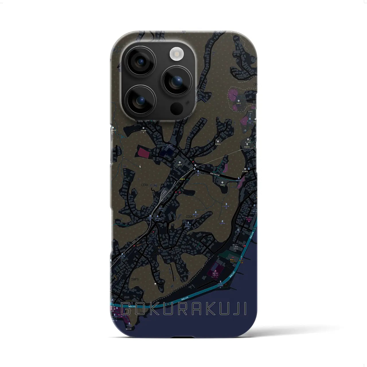 【極楽寺(神奈川県)】地図柄iPhoneケース(バックカバータイプ)