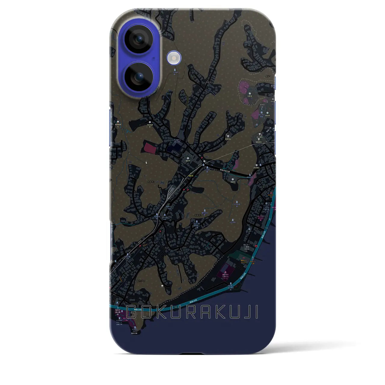 【極楽寺(神奈川県)】地図柄iPhoneケース(バックカバータイプ)