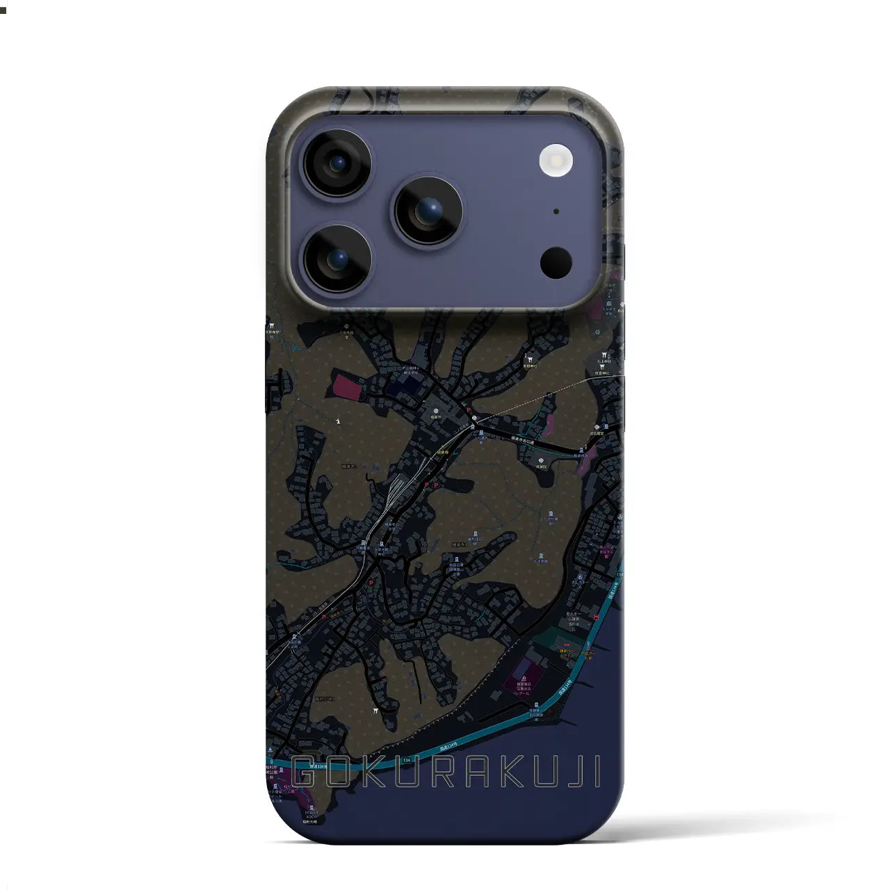 【極楽寺(神奈川県)】地図柄iPhoneケース(バックカバータイプ)