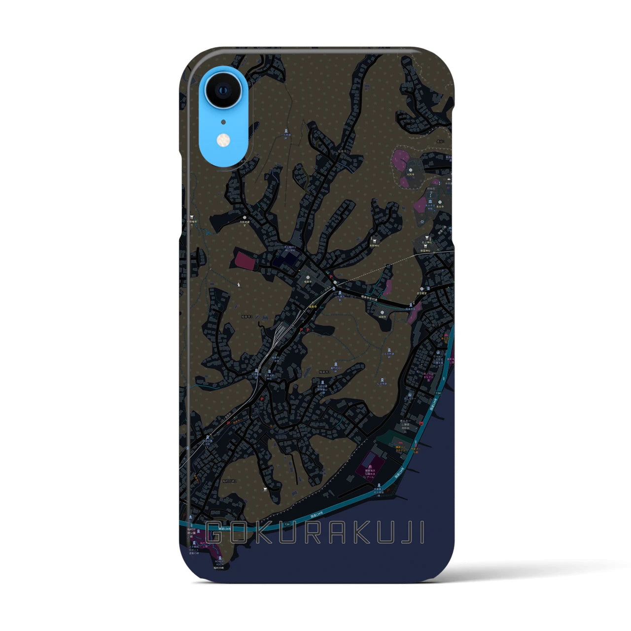 【極楽寺(神奈川県)】地図柄iPhoneケース(バックカバータイプ)