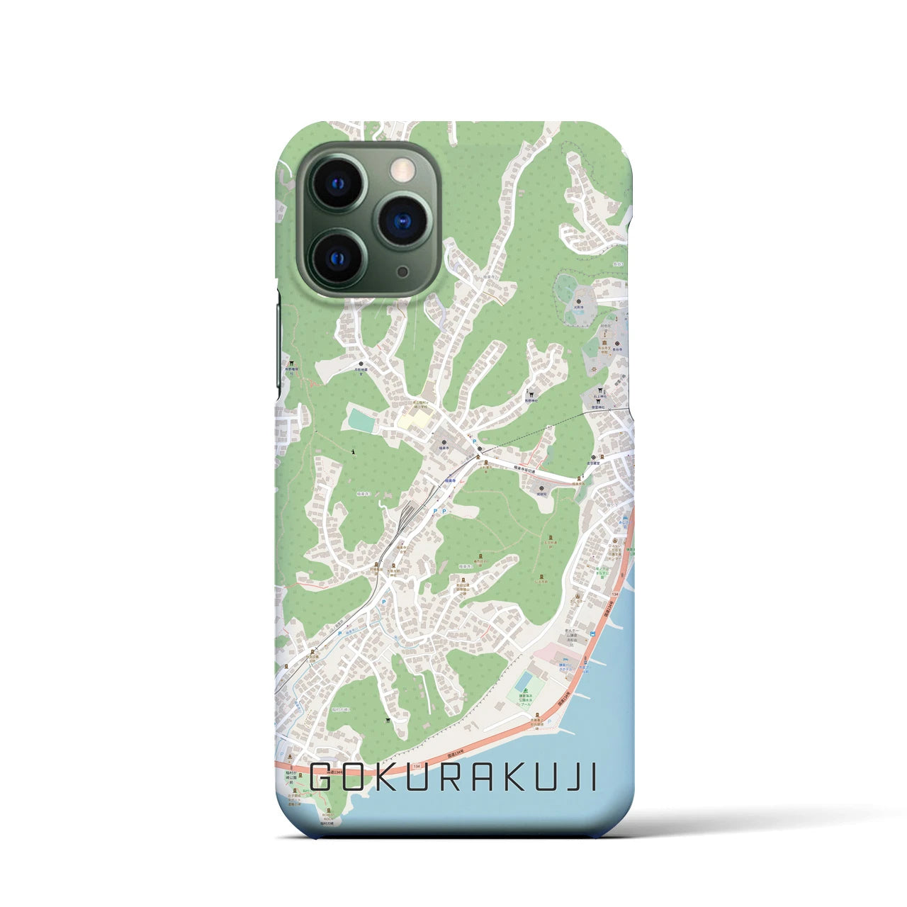 【極楽寺(神奈川県)】地図柄iPhoneケース(バックカバータイプ)