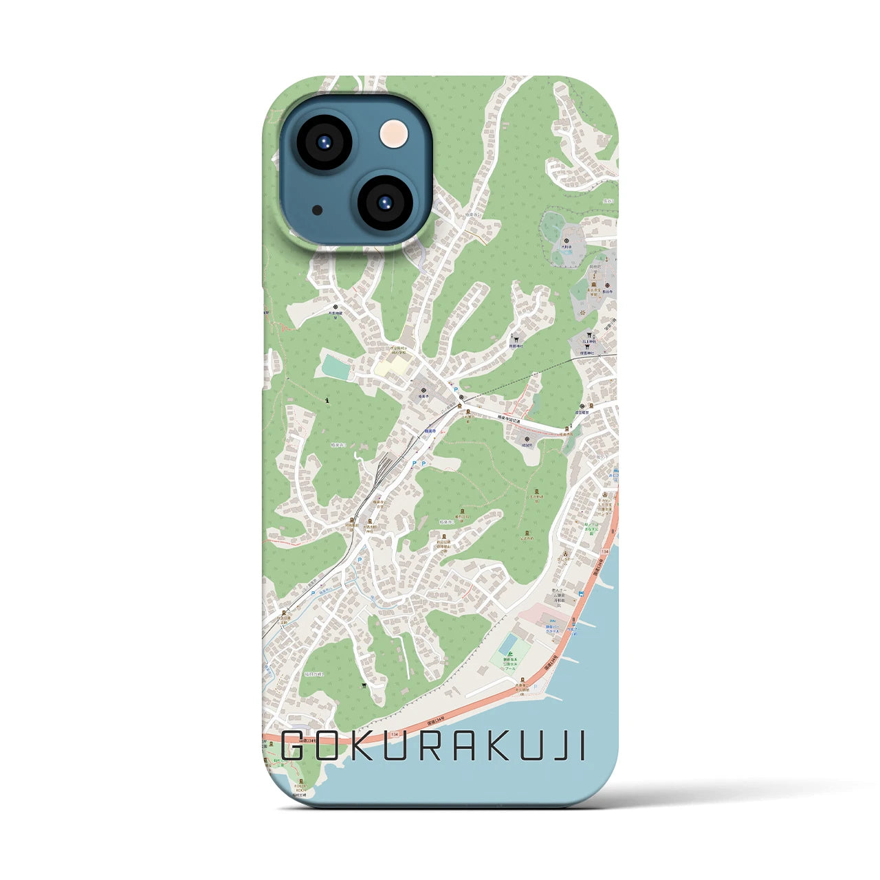 【極楽寺(神奈川県)】地図柄iPhoneケース(バックカバータイプ)