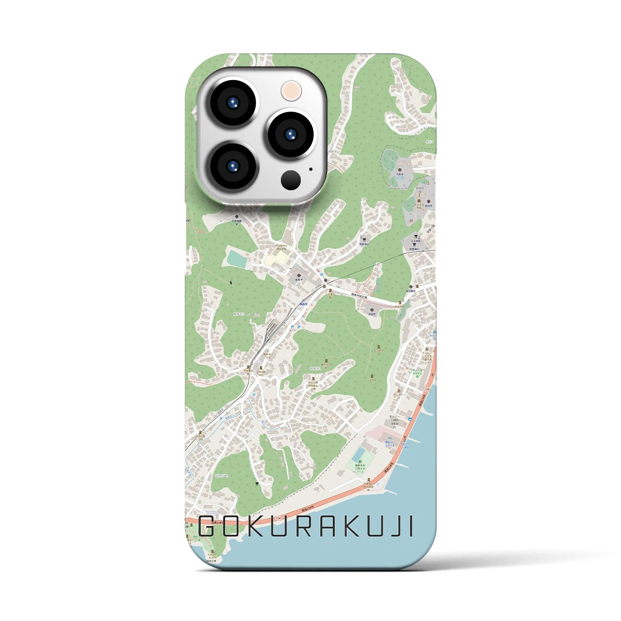 【極楽寺(神奈川県)】地図柄iPhoneケース(バックカバータイプ)