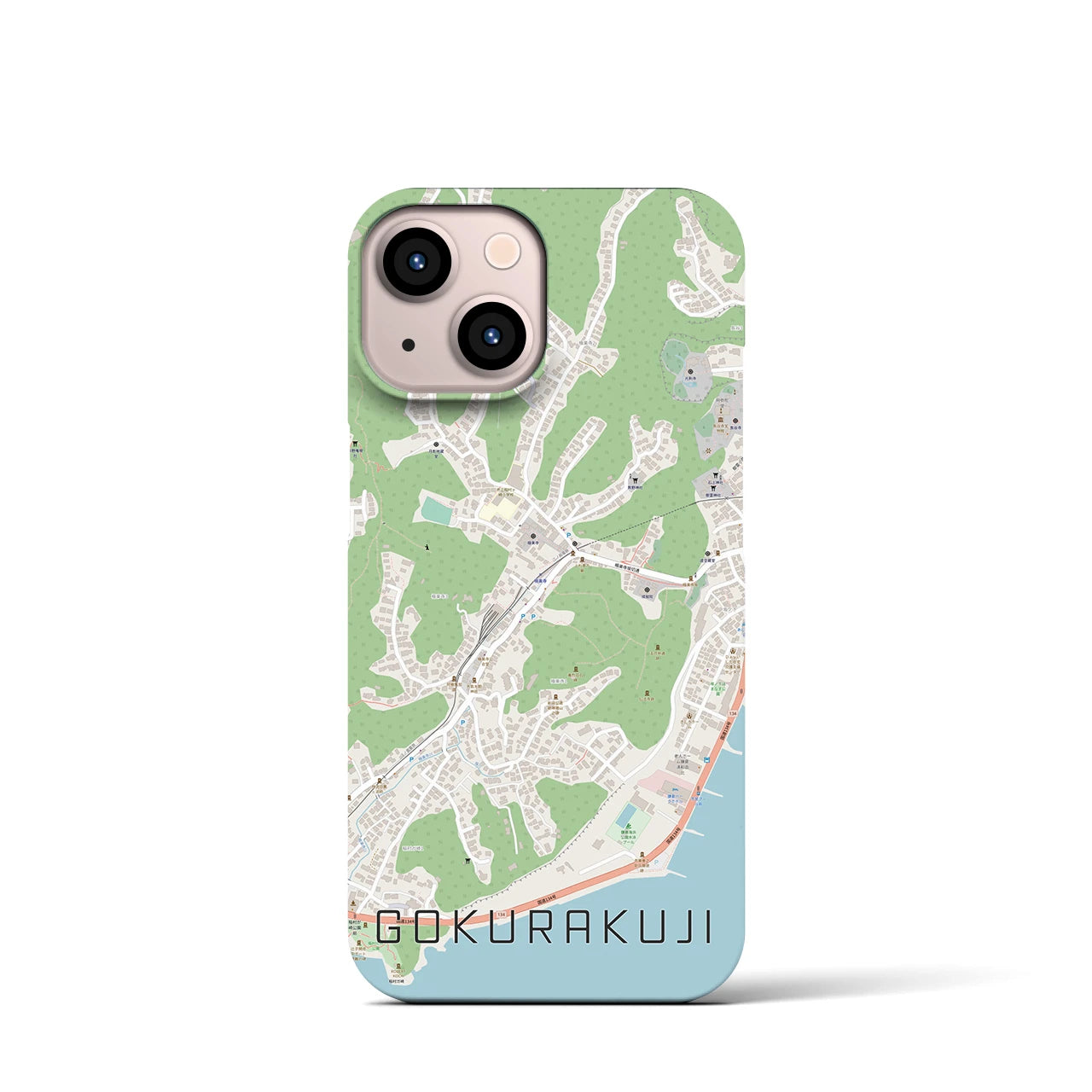 【極楽寺(神奈川県)】地図柄iPhoneケース(バックカバータイプ)