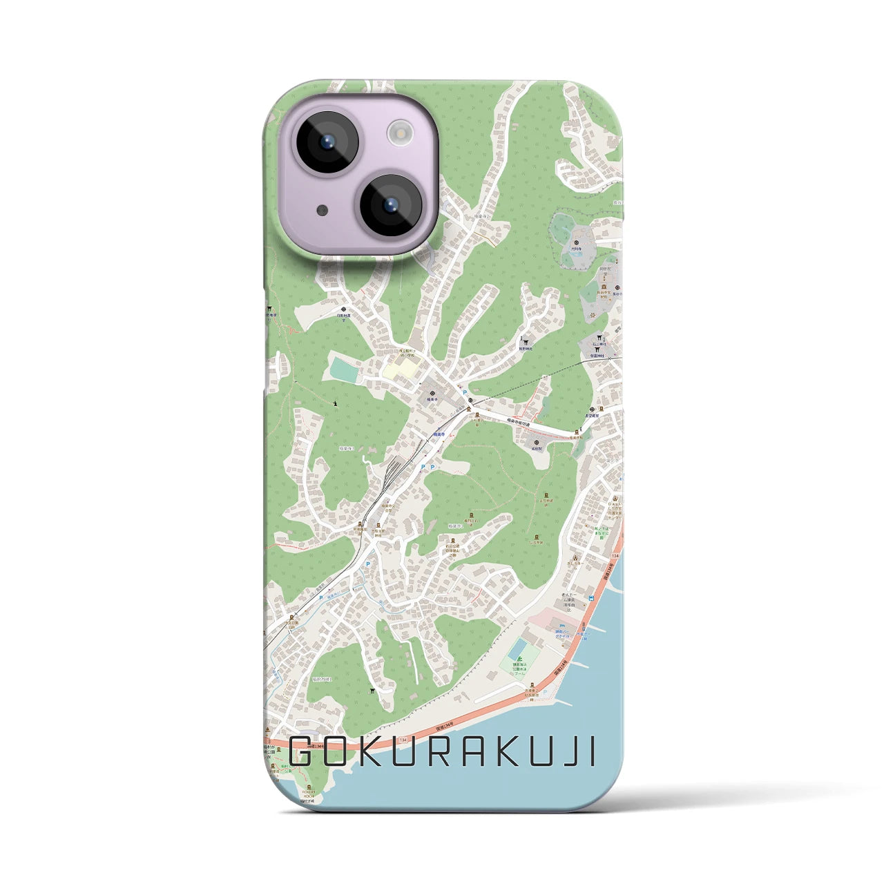 【極楽寺(神奈川県)】地図柄iPhoneケース(バックカバータイプ)