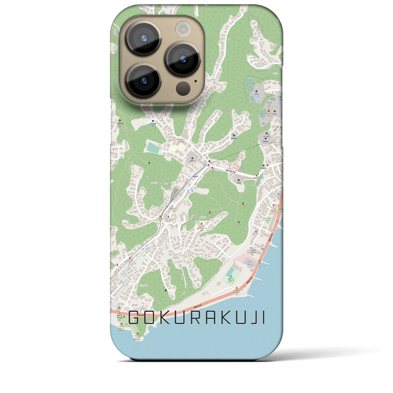 【極楽寺(神奈川県)】地図柄iPhoneケース(バックカバータイプ)