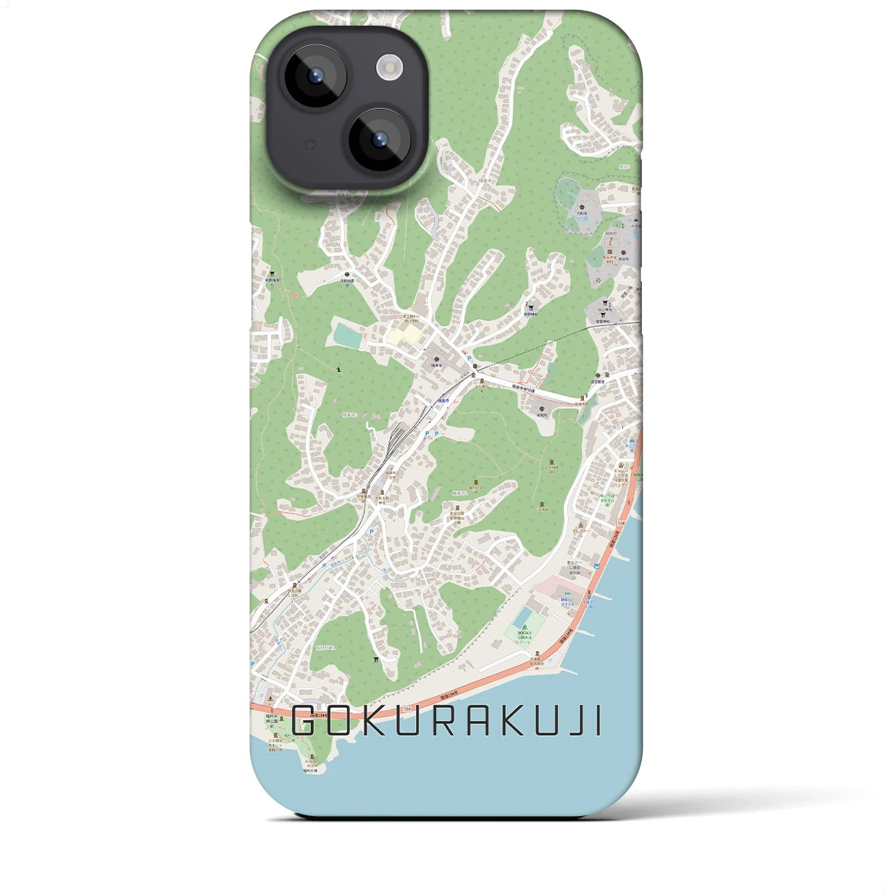 【極楽寺(神奈川県)】地図柄iPhoneケース(バックカバータイプ)