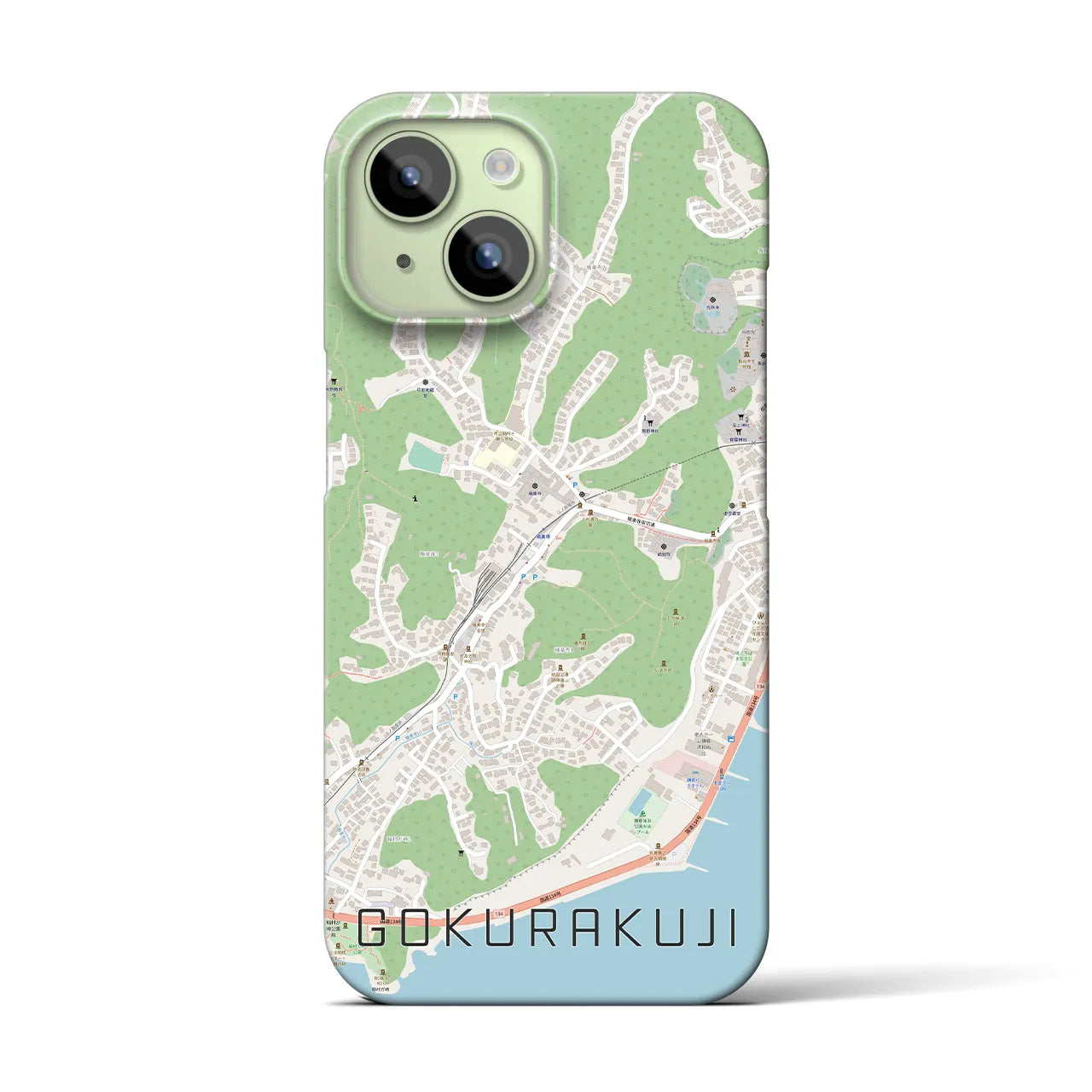 【極楽寺(神奈川県)】地図柄iPhoneケース(バックカバータイプ)