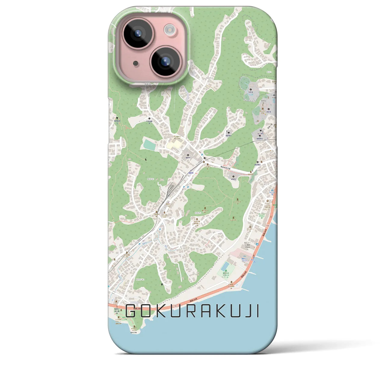 【極楽寺(神奈川県)】地図柄iPhoneケース(バックカバータイプ)