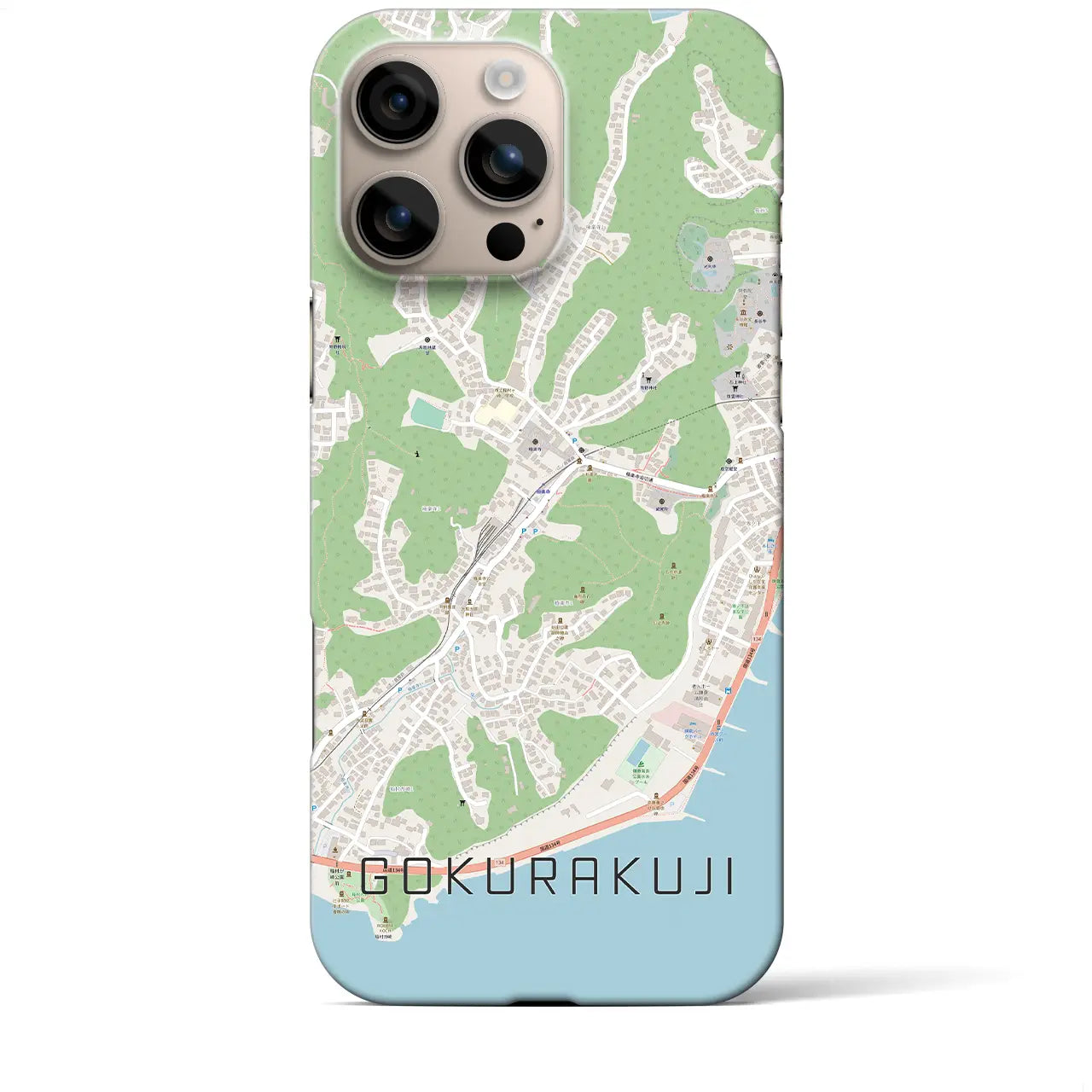 【極楽寺(神奈川県)】地図柄iPhoneケース(バックカバータイプ)