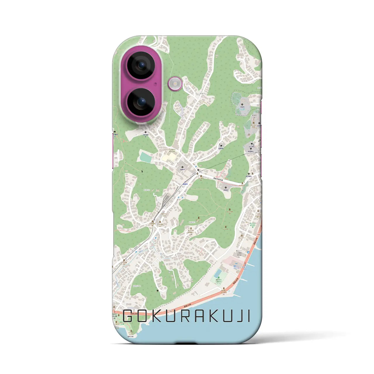 【極楽寺(神奈川県)】地図柄iPhoneケース(バックカバータイプ)