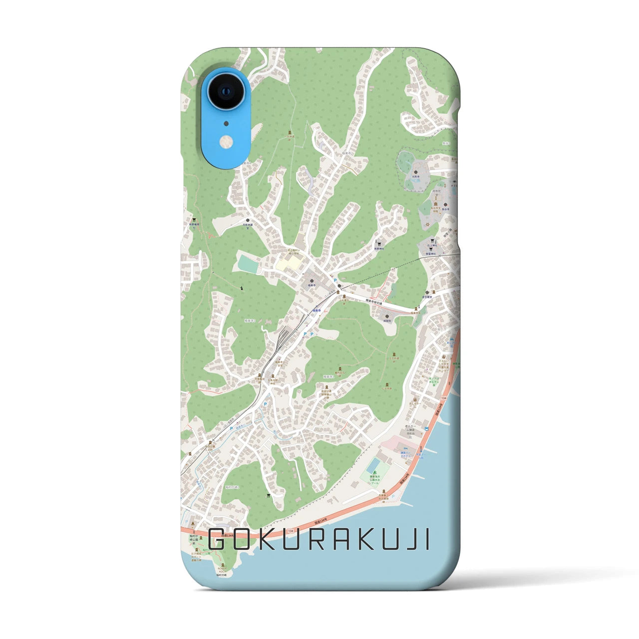 【極楽寺(神奈川県)】地図柄iPhoneケース(バックカバータイプ)