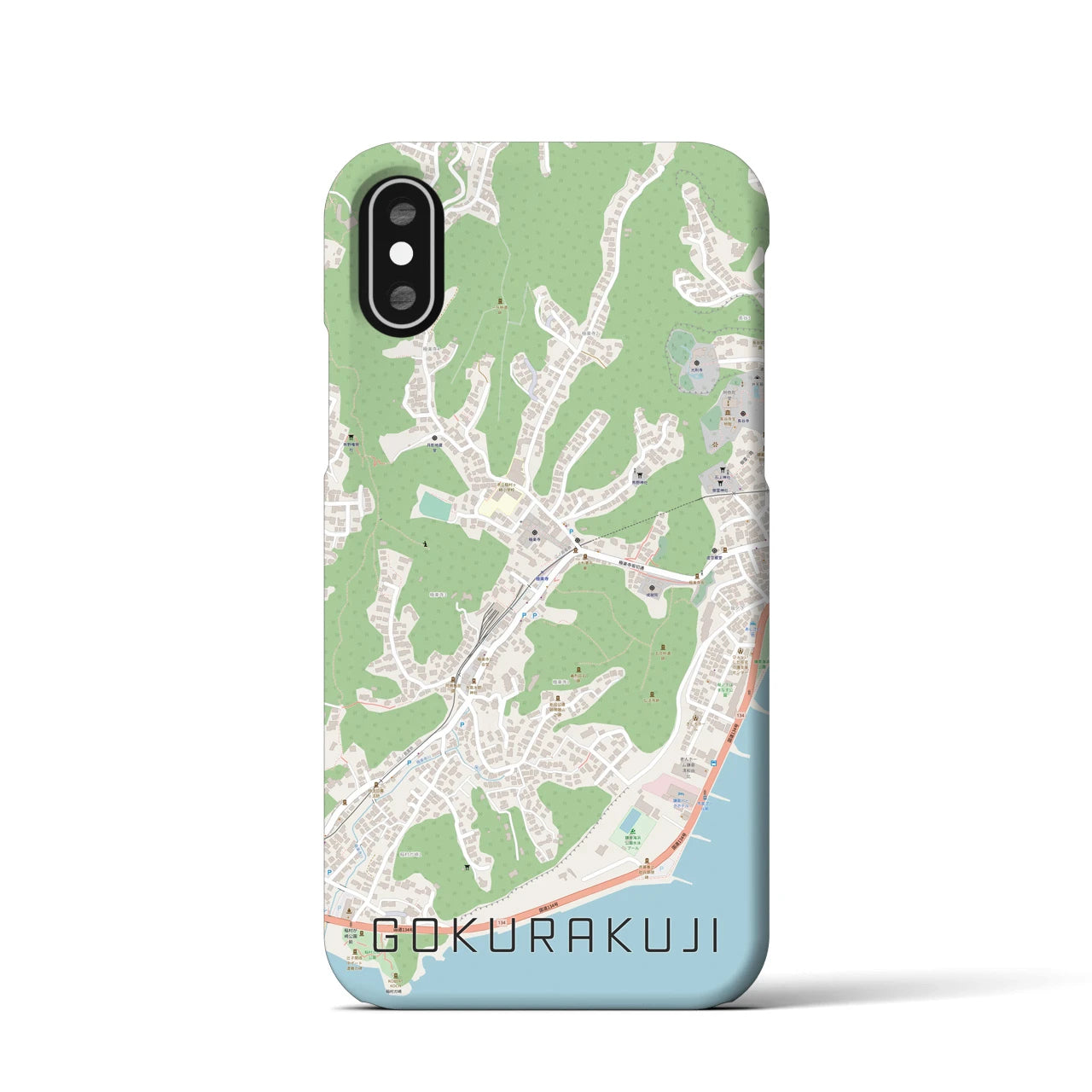 【極楽寺(神奈川県)】地図柄iPhoneケース(バックカバータイプ)