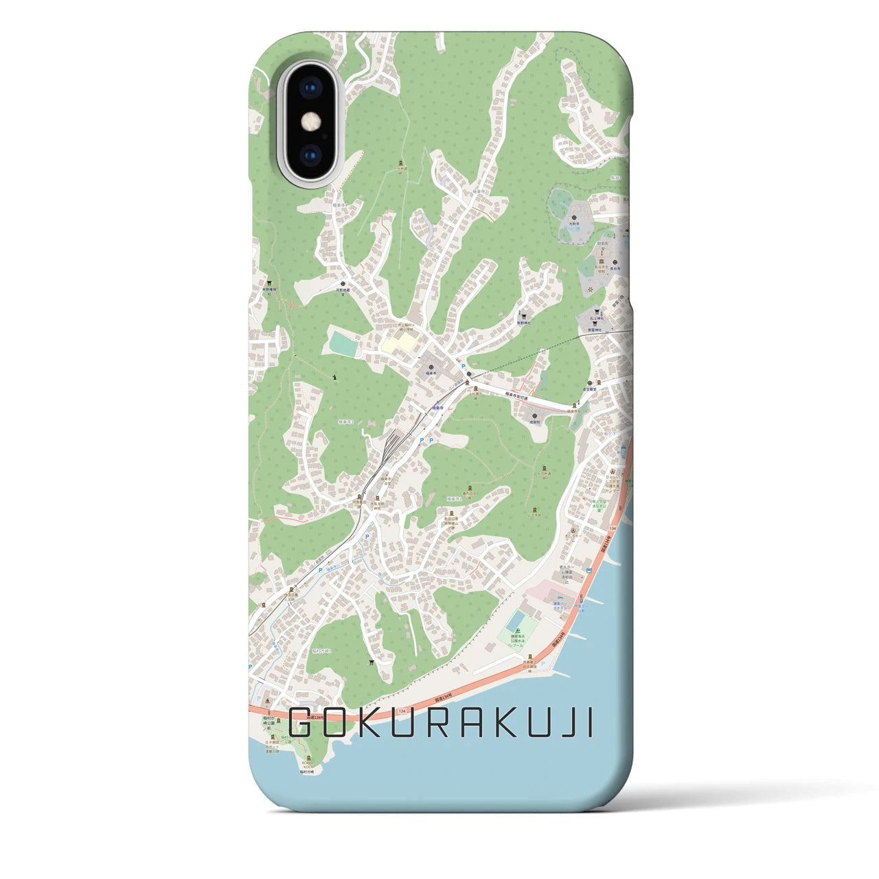 【極楽寺(神奈川県)】地図柄iPhoneケース(バックカバータイプ)