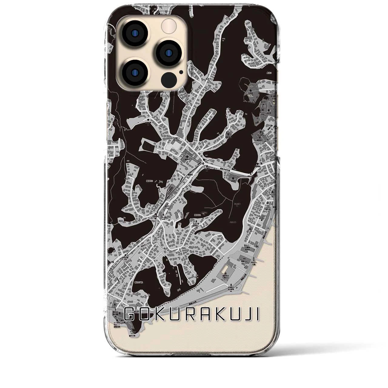 【極楽寺(神奈川県)】地図柄iPhoneケース(クリアタイプ)