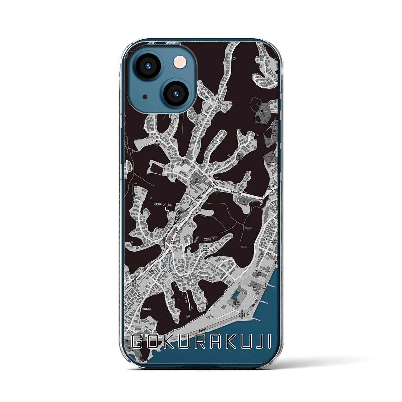 【極楽寺(神奈川県)】地図柄iPhoneケース(クリアタイプ)