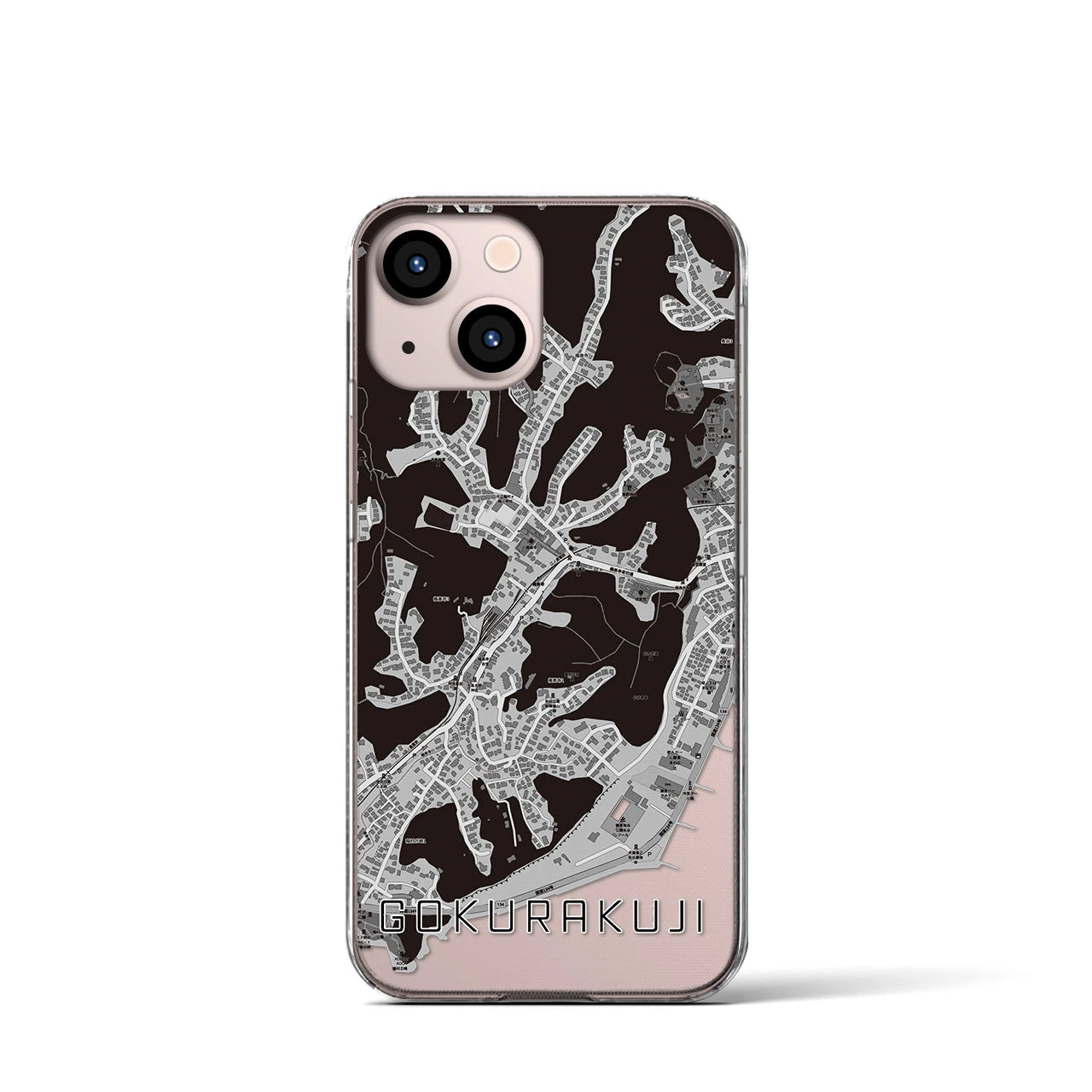 【極楽寺(神奈川県)】地図柄iPhoneケース(クリアタイプ)