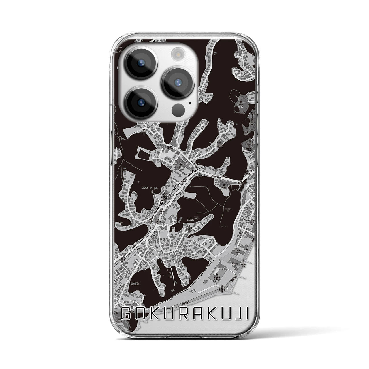 【極楽寺(神奈川県)】地図柄iPhoneケース(クリアタイプ)