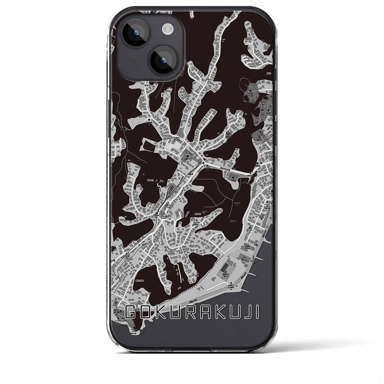 【極楽寺(神奈川県)】地図柄iPhoneケース(クリアタイプ)