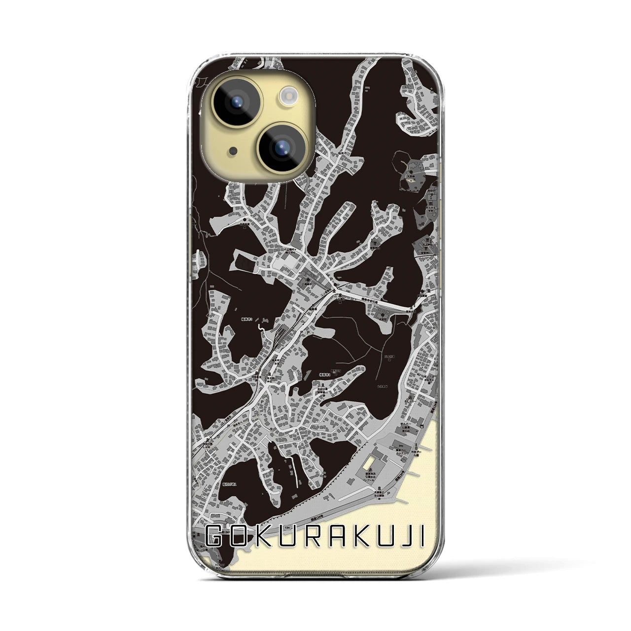 【極楽寺(神奈川県)】地図柄iPhoneケース(クリアタイプ)