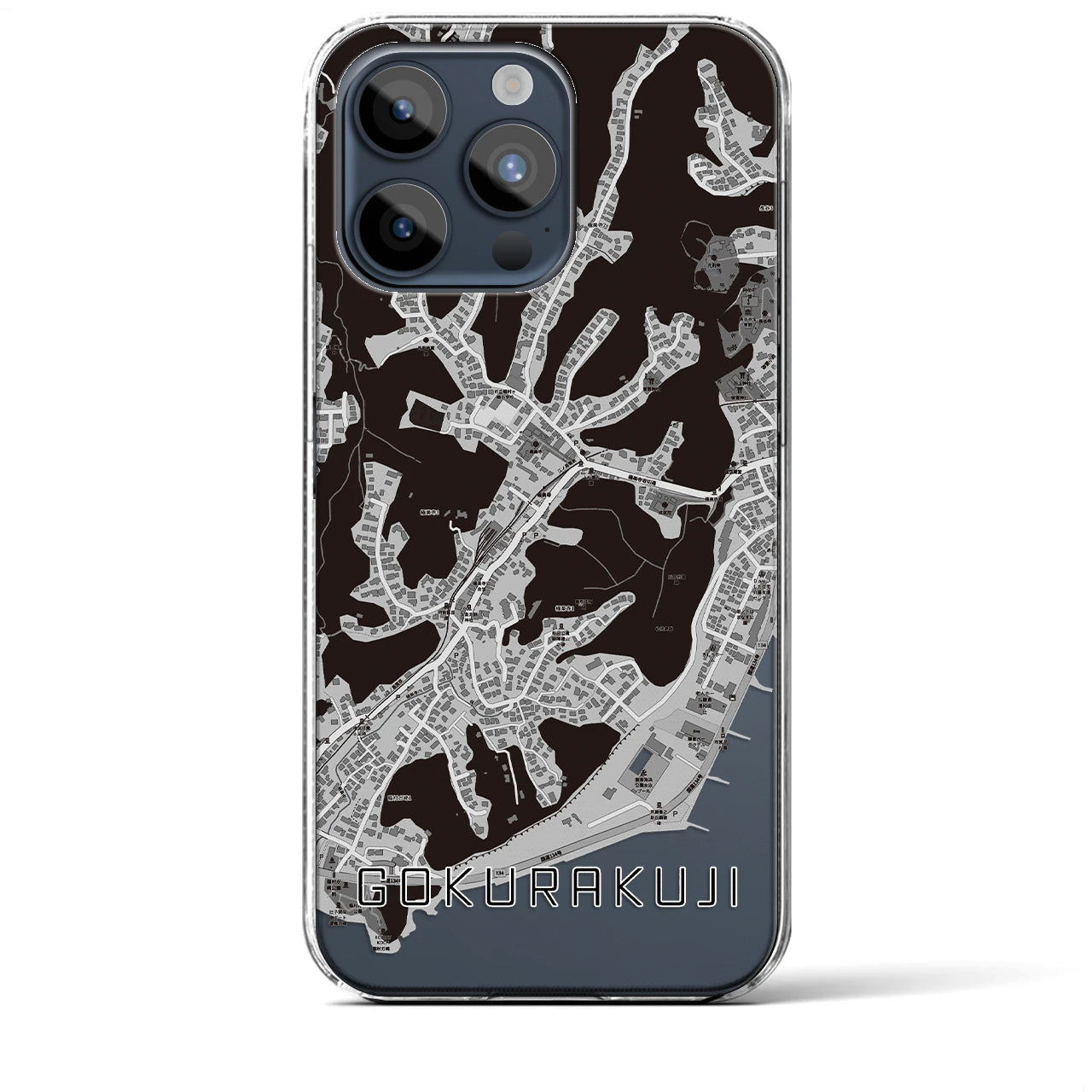 【極楽寺(神奈川県)】地図柄iPhoneケース(クリアタイプ)