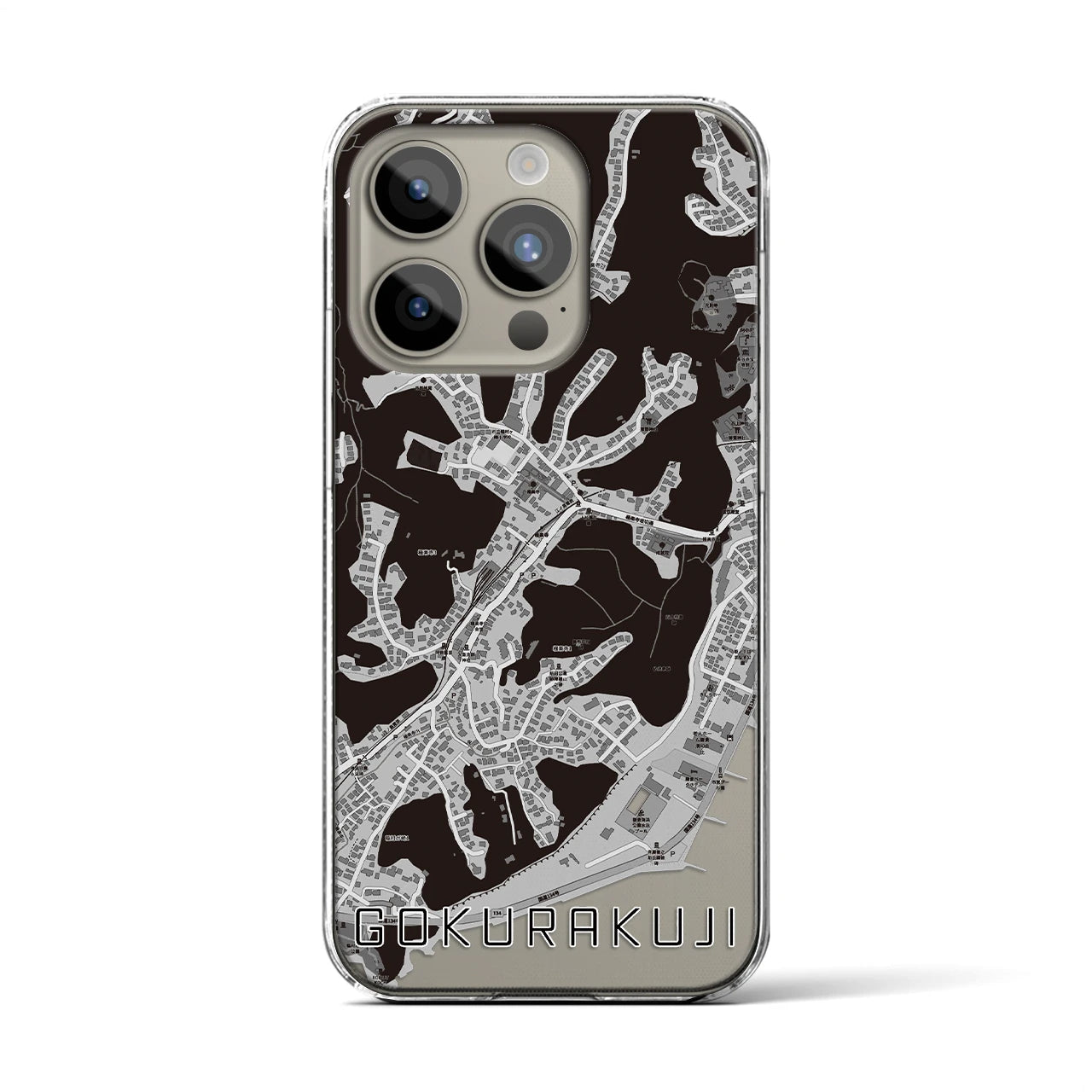 【極楽寺(神奈川県)】地図柄iPhoneケース(クリアタイプ)