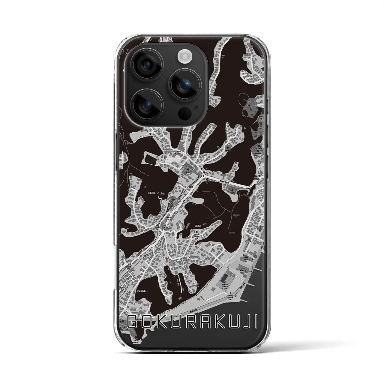 【極楽寺(神奈川県)】地図柄iPhoneケース(クリアタイプ)