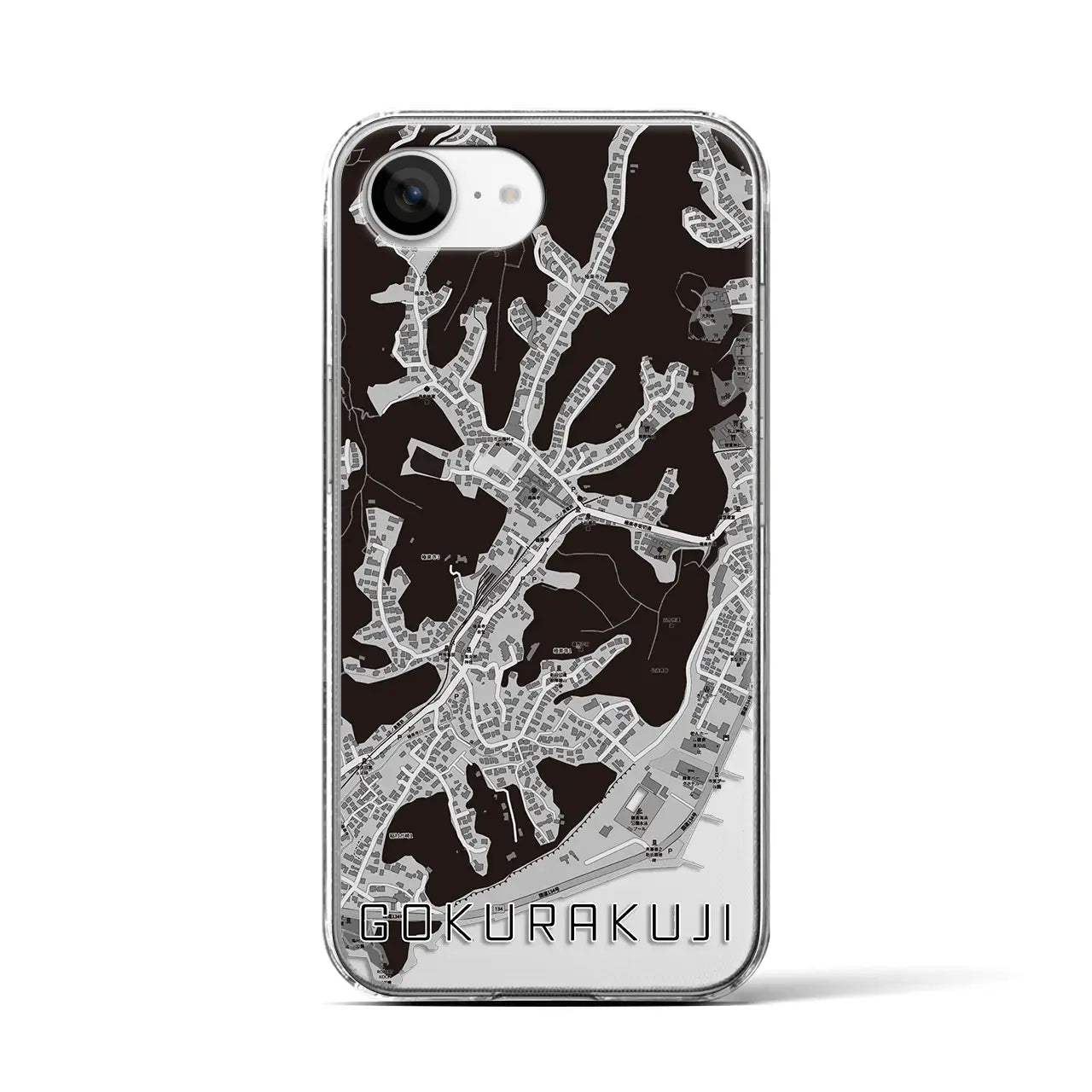 【極楽寺(神奈川県)】地図柄iPhoneケース(クリアタイプ)