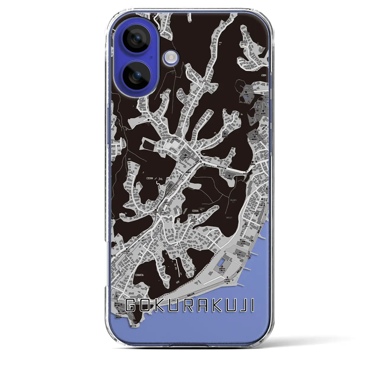 【極楽寺(神奈川県)】地図柄iPhoneケース(クリアタイプ)