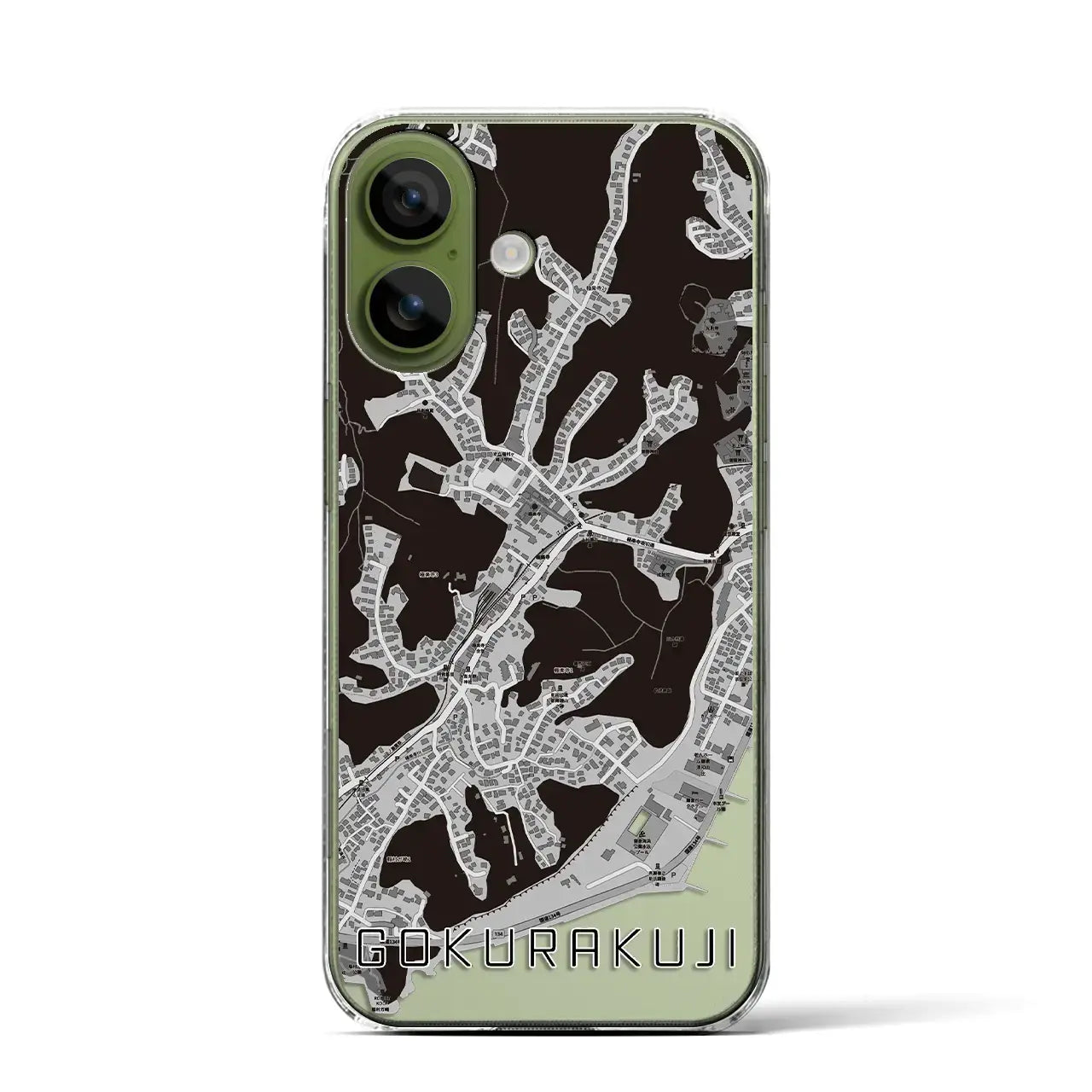 【極楽寺(神奈川県)】地図柄iPhoneケース(クリアタイプ)モノトーン・iPhone 17 Pro Max 用