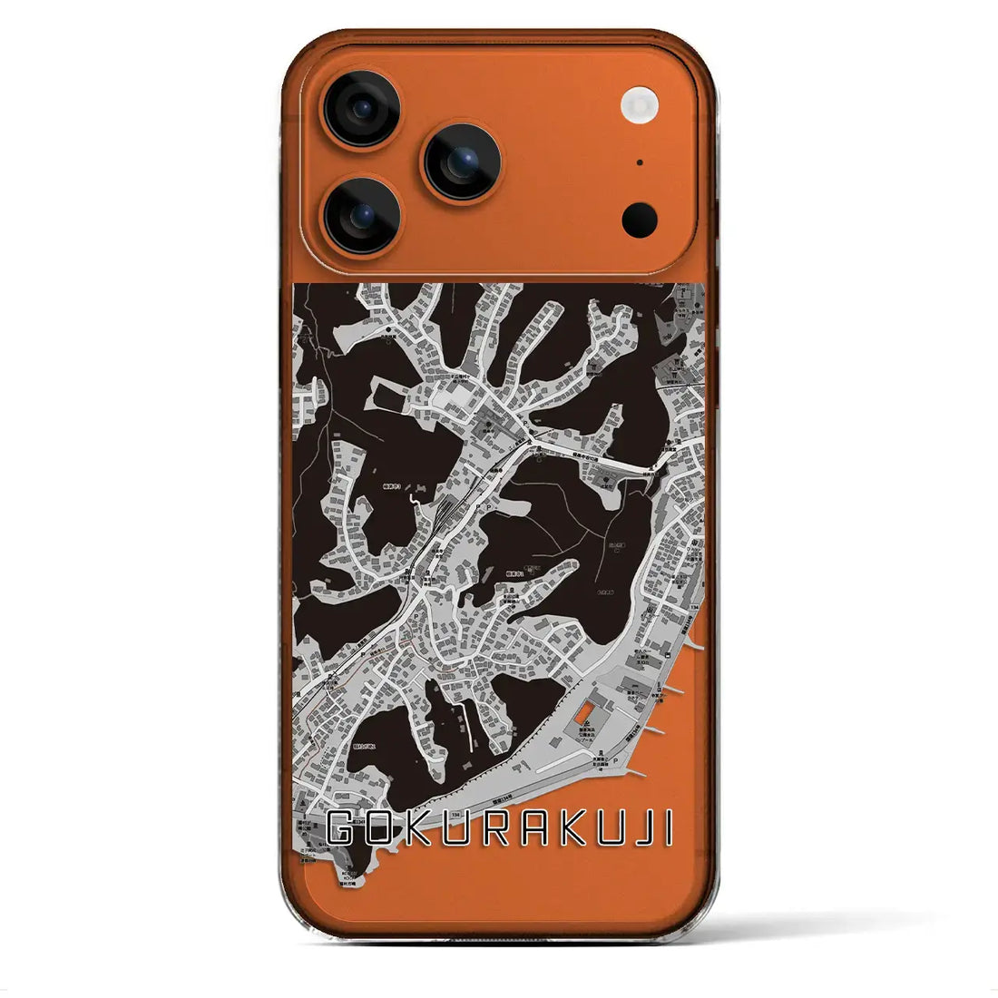 【極楽寺(神奈川県)】地図柄iPhoneケース(クリアタイプ)