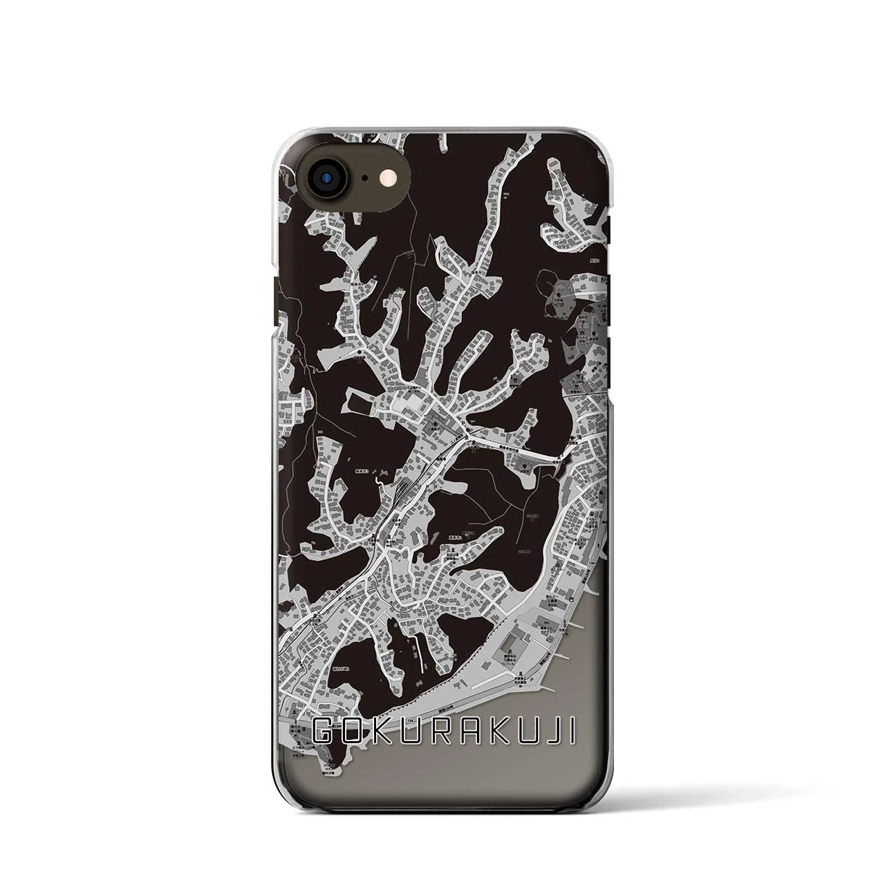 【極楽寺(神奈川県)】地図柄iPhoneケース(クリアタイプ)