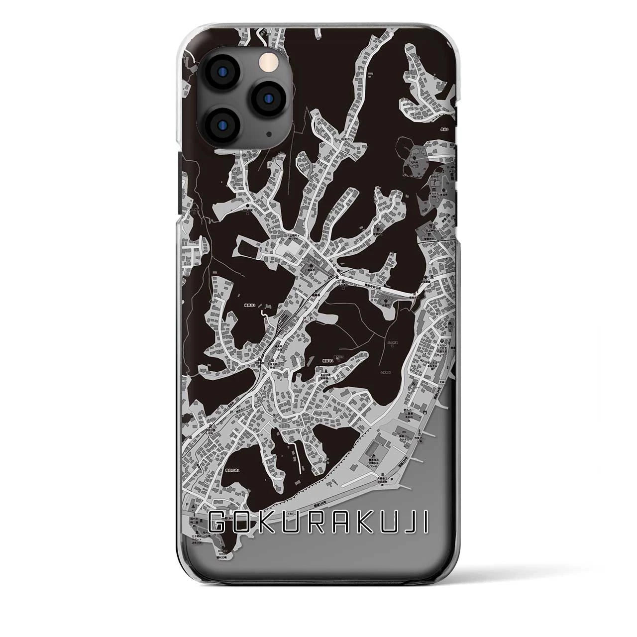 【極楽寺(神奈川県)】地図柄iPhoneケース(クリアタイプ)