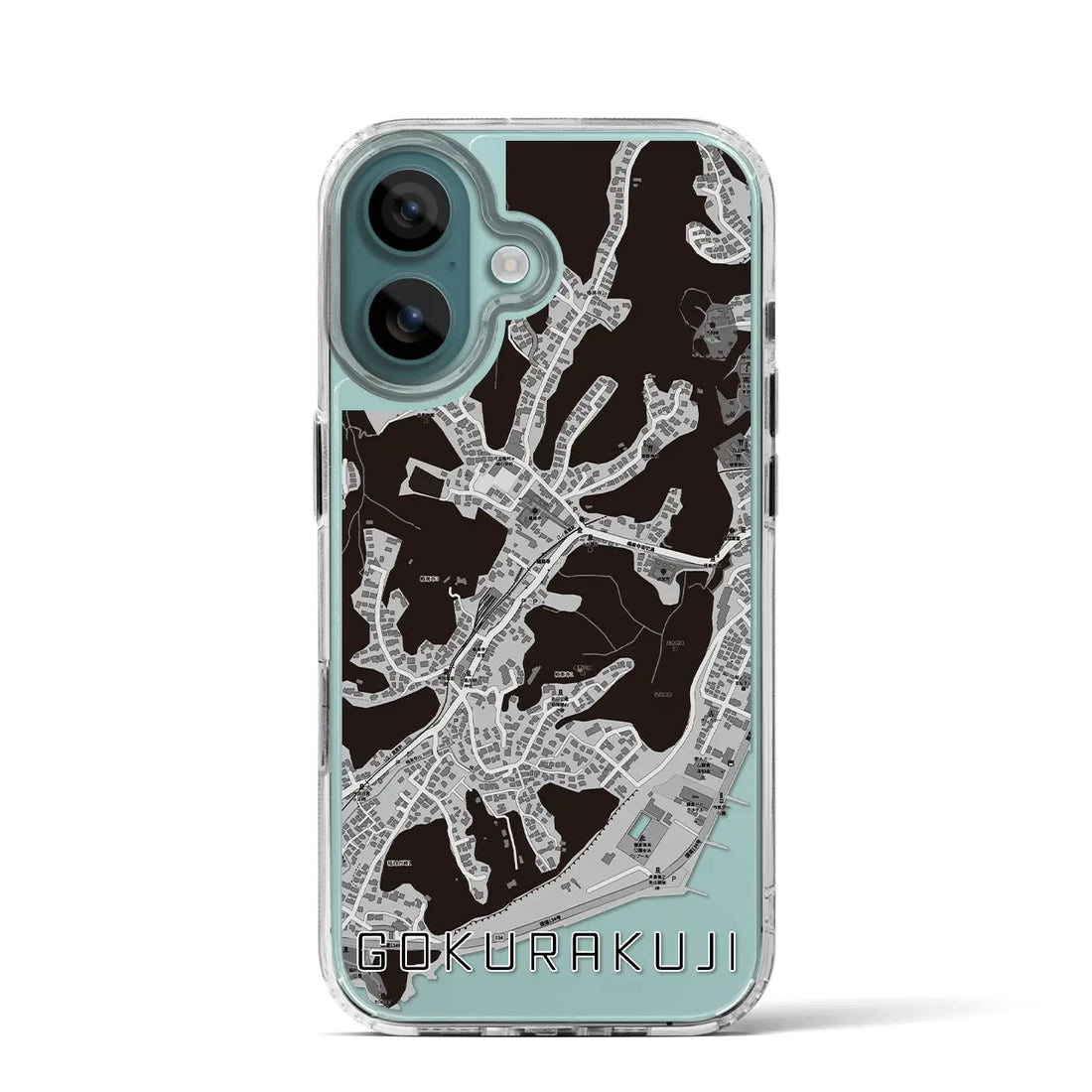 【極楽寺(神奈川県)】地図柄iPhoneケース(MagSafeタイプ)モノトーン・iPhone 16 Pro 用