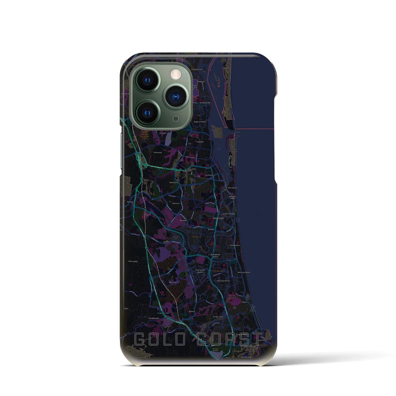 【ゴールドコースト(オーストラリア)】地図柄iPhoneケース(バックカバータイプ)