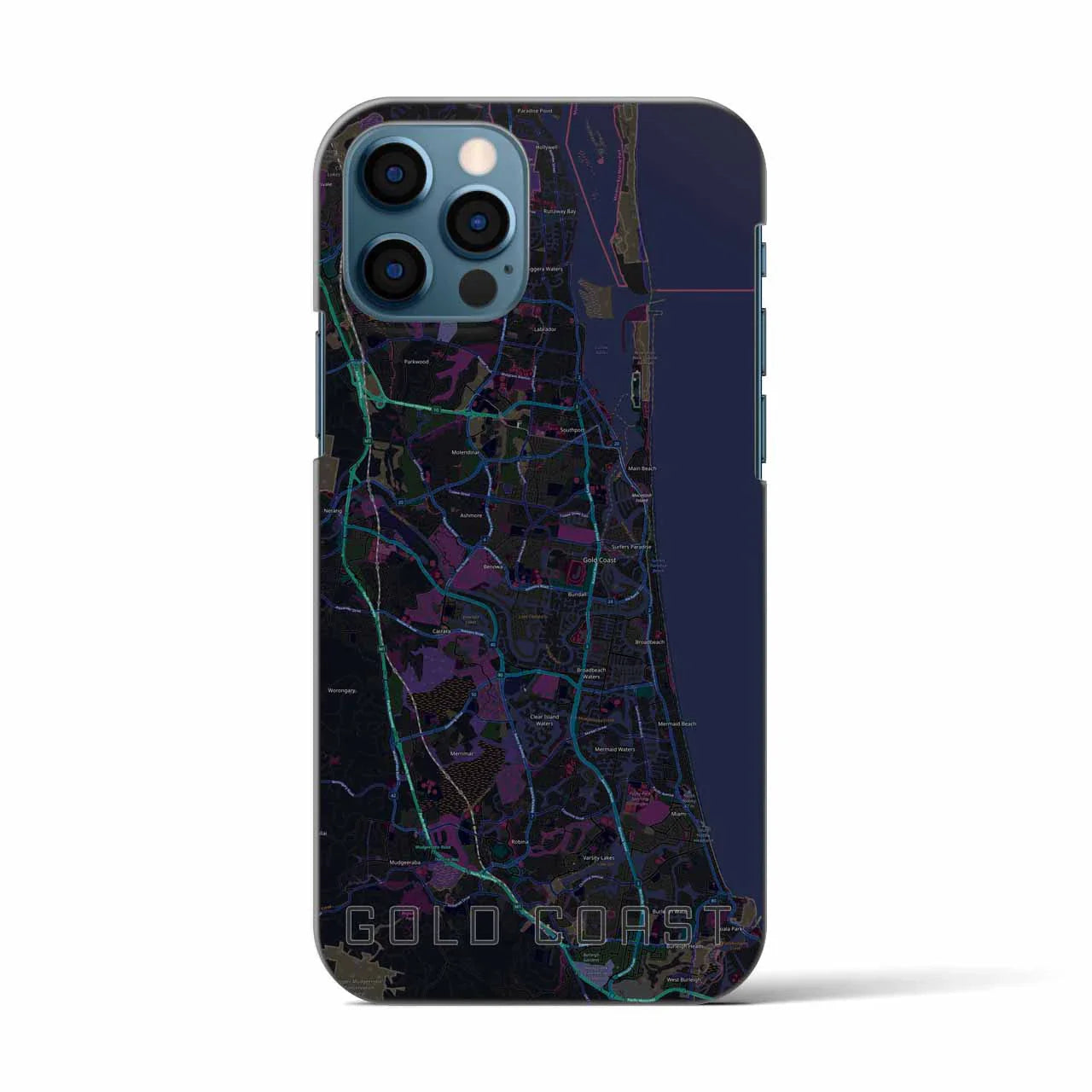 【ゴールドコースト(オーストラリア)】地図柄iPhoneケース(バックカバータイプ)