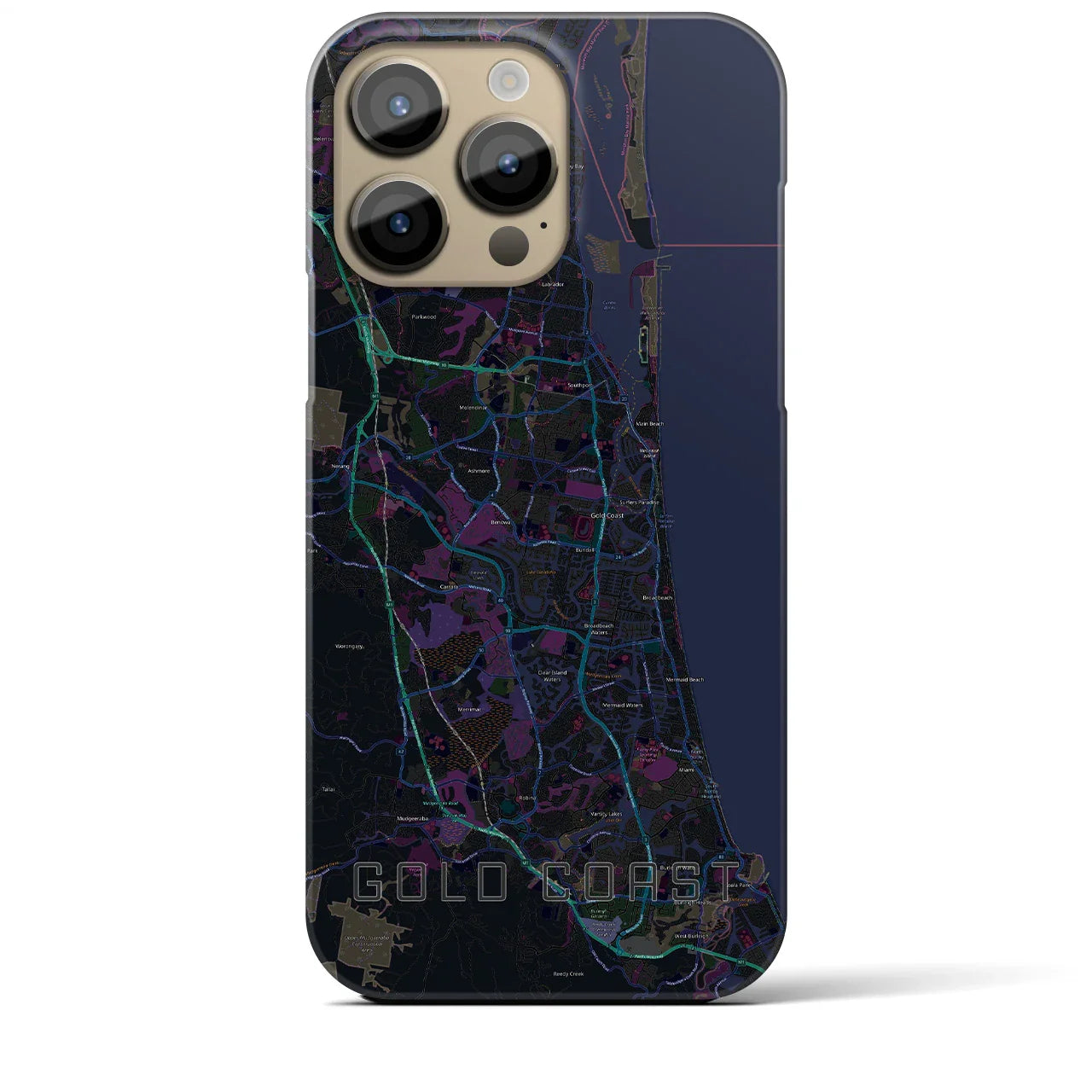 【ゴールドコースト(オーストラリア)】地図柄iPhoneケース(バックカバータイプ)