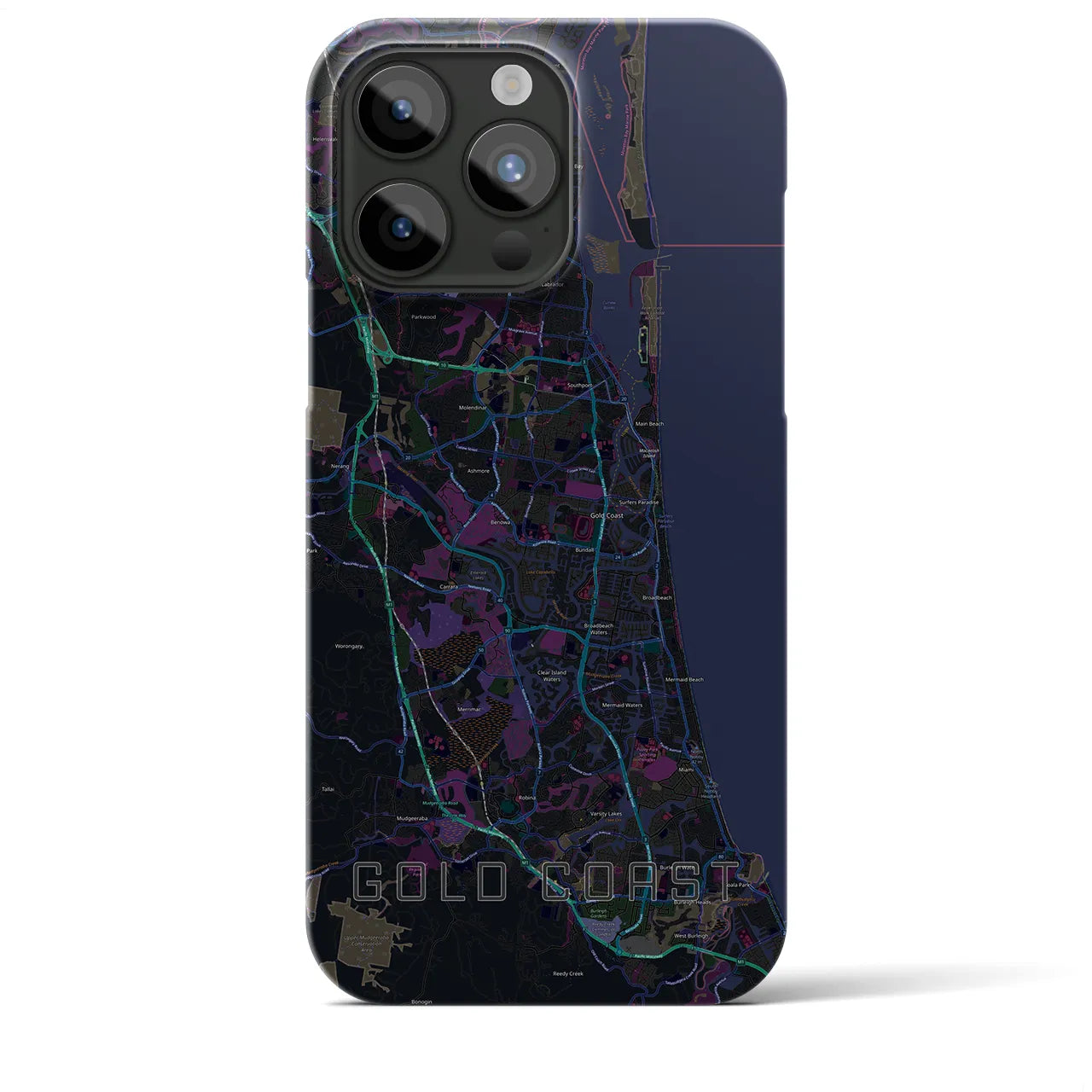 【ゴールドコースト(オーストラリア)】地図柄iPhoneケース(バックカバータイプ)
